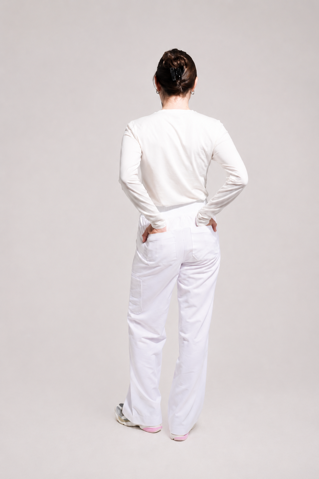 Pantalon de gommage ACE à jambe large - Blanc
