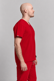 Liam Scrub Top - Ruby Red