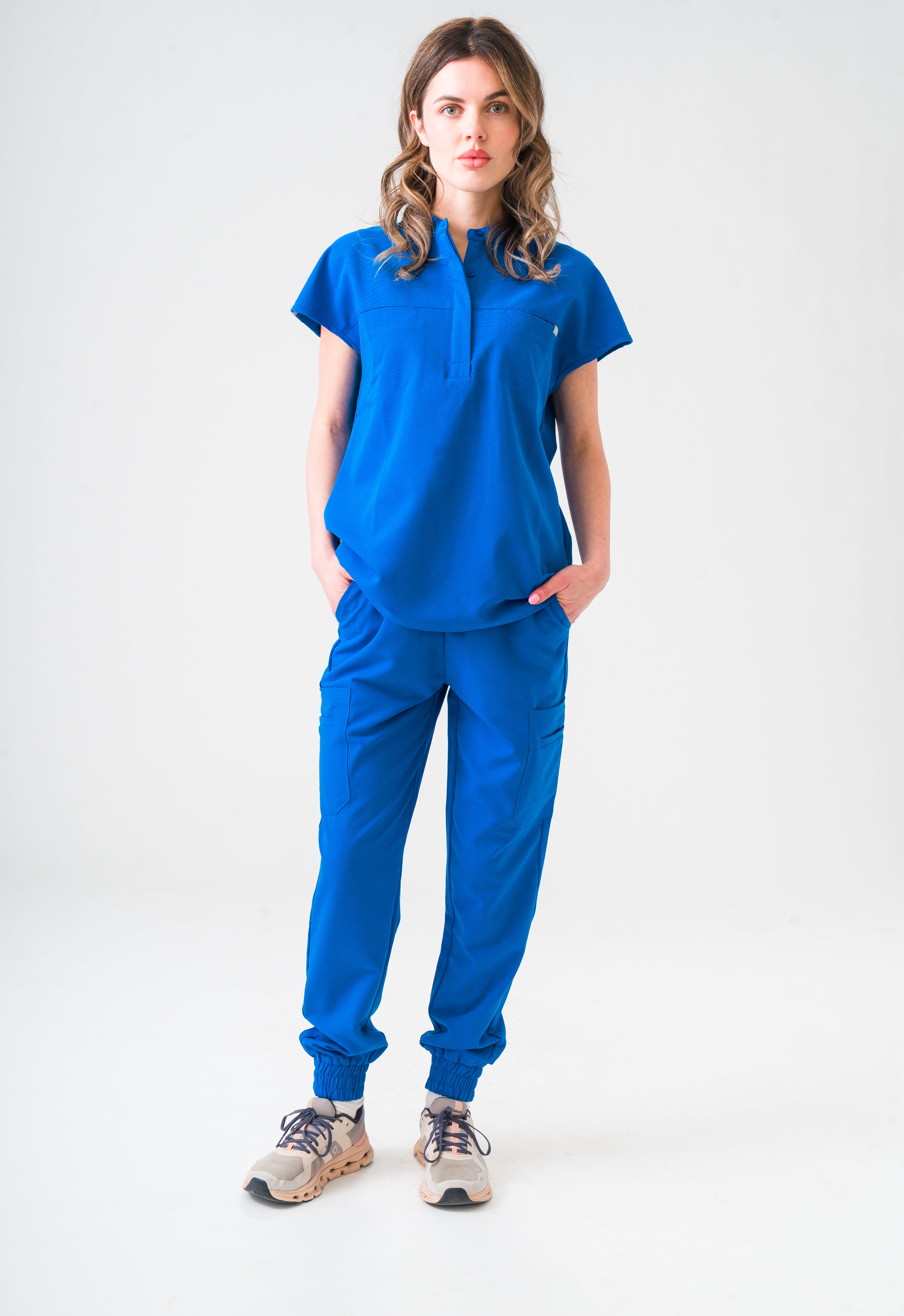 Ophelia Cap Sleeve Scrub Top - Royal Blue